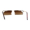 thumbnail image 2 of Retro Metal Geometric Deco Tip Rimless Sunglasses Gold Brown, 2 of 4