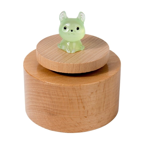 Qocolhg Toys for Toddlers Ages 1-3 4-6 7-12, Mini Luminous Circular Music Box Wooden Rotating Music Box Children's Toy Ornament Boys And Girls Holiday Birthday Gift, Christmas Birthday Gifts for Kids