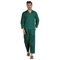 thumbnail image 1 of Inkmeso Ensemble de Pyjama Classique Uni en Coton, Pyjama Boutonné pour Hommes, 2 Pcs, Tenue de Nuit, 1 of 7