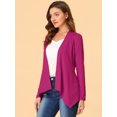thumbnail image 3 of INSPIRE CHIC Cardigan Ouvert à Manches Longues à Imprimé Léopard pour Femme Rose Violet TP, 3 of 5