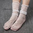 thumbnail image 3 of Girls Spring Nylon Glitter Stars Spring nylon Mesh Socks Women Transparent Sheer Thin Ankle Gauze Stockings, 3 of 4