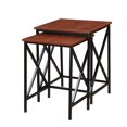 thumbnail image 1 of Convenience Concepts Tucson 2-Piece Nesting End Table Set in Cherry Wood Finish, 1 of 4