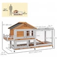 thumbnail image 3 of PawHut Wooden Rabbit Hutch with Openable Roof, Storage Box, Yellow, 3 of 10