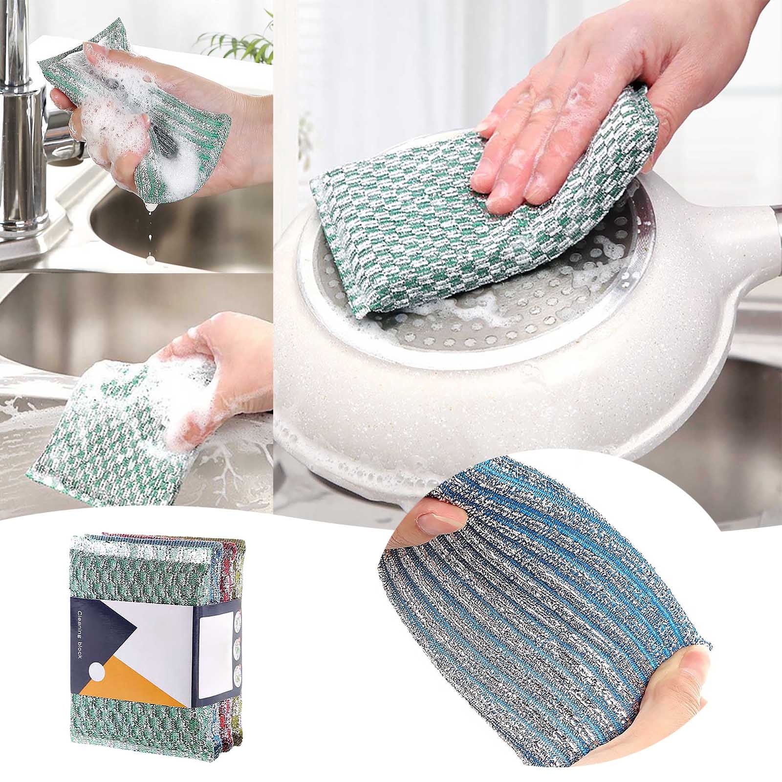 Versatile Kitchen Cleaning Sponge Scrubber Powerful Grease Removal Dishwasher Safe For Cookware Utensils And 4PCS