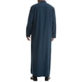 thumbnail image 4 of Styesk Jackets for Men Men's Muslim Robe Arab Middle Robe Long Style Long Sleeve Standing Neck Pocket Pullover Long Shirt Fashion Casual Robe, 4 of 8