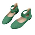 thumbnail image 1 of Ladys Single Shoes Suede Surface Elastic Ankle Strap Soft Sole Pointy Toe Flats Bottom Ballet Rear Ankle Zipper Shoes New Large Size Shallow Mouth Elastic Flat Shoes Green, 1 of 7