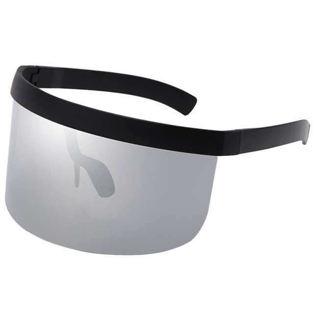 Baohd Grande Visière Coupe-Vent Demi-Visage Protection Anti-UV Miroir Lunettes de Soleil Rétro Protecteur