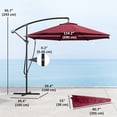 thumbnail image 3 of Outsunny Parasol Déporté de Patio 9,5 Pieds avec Sangle Coupe-Vent, Housse, UPF50+, Rouge, 3 of 10