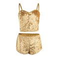 thumbnail image 2 of SUNSIOM Women 2PCS Lingerie Set Slim Sling Crop Top Short Elastic Band Pants, 2 of 5