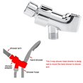 thumbnail image 2 of Chrome Plating 3-Way Shower Head Diverter Shower Arm Mounted Bracket Bathroom Accessories, 2 of 9