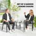 thumbnail image 4 of Outsunny Outdoor Dining Chairs Set of 2, Stackable Patio Chairs, Black, 4 of 10