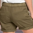 thumbnail image 3 of Plebaso Summer Womens Shorts Casual Drawstring Roll up Shorts Loose Solid Color Beach Shorts with Pockets, 3 of 5