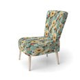 thumbnail image 3 of Designart "Serenade Of Funky Florals In Beige Pop Art" Chaise d'Appoint Rembourrée - Fauteuil Cottage pour Salon, 3 of 7