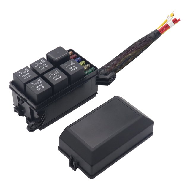 12 Volt Fuse Relay Block with 40A JD1914 Relays 4 Pin RTT7121 Relay Slots 6
