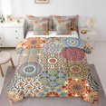 thumbnail image 1 of YST Patchwork Flowers Twin Bedding Set 7 Piece Moroccan Style Floral Bed In A Bag With Sheet Set Pillow Cover For Adults Colorful Bohemian Exotic Comforter Set Reversible Bed Set, 1 of 5