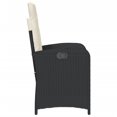 thumbnail image 3 of vidaXL Reclining Garden Chair with Cushions Black Poly Rattan, 3 of 5