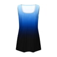 thumbnail image 5 of VKOYWKM Débardeurs Grande Taille pour Femmes Col Rond Plissé Sans Manches Hauts Tunique Imprimé Dégradé Tendance Débardeurs d'Été Amples, 5 of 5
