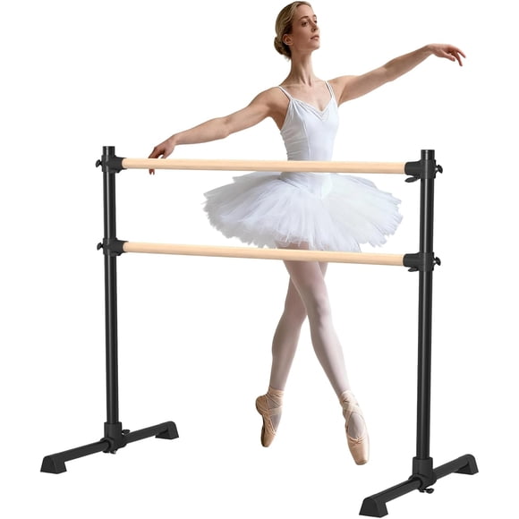 4Ft Ballet Barre, Freestanding Heavy Duty Ballet Bar, Adjustable Height Dance Bar, Heavy Duty Dance Bar Support for Barre Workouts, Stretching, Pull-ups for Home Workout and Gym