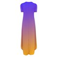 thumbnail image 5 of Yuyuzo Robe Maxi pour Femmes Été à Manches Courtes Plage Longue Robe d'Été Dégradé T-Shirts Robes avec Poches, 5 of 5