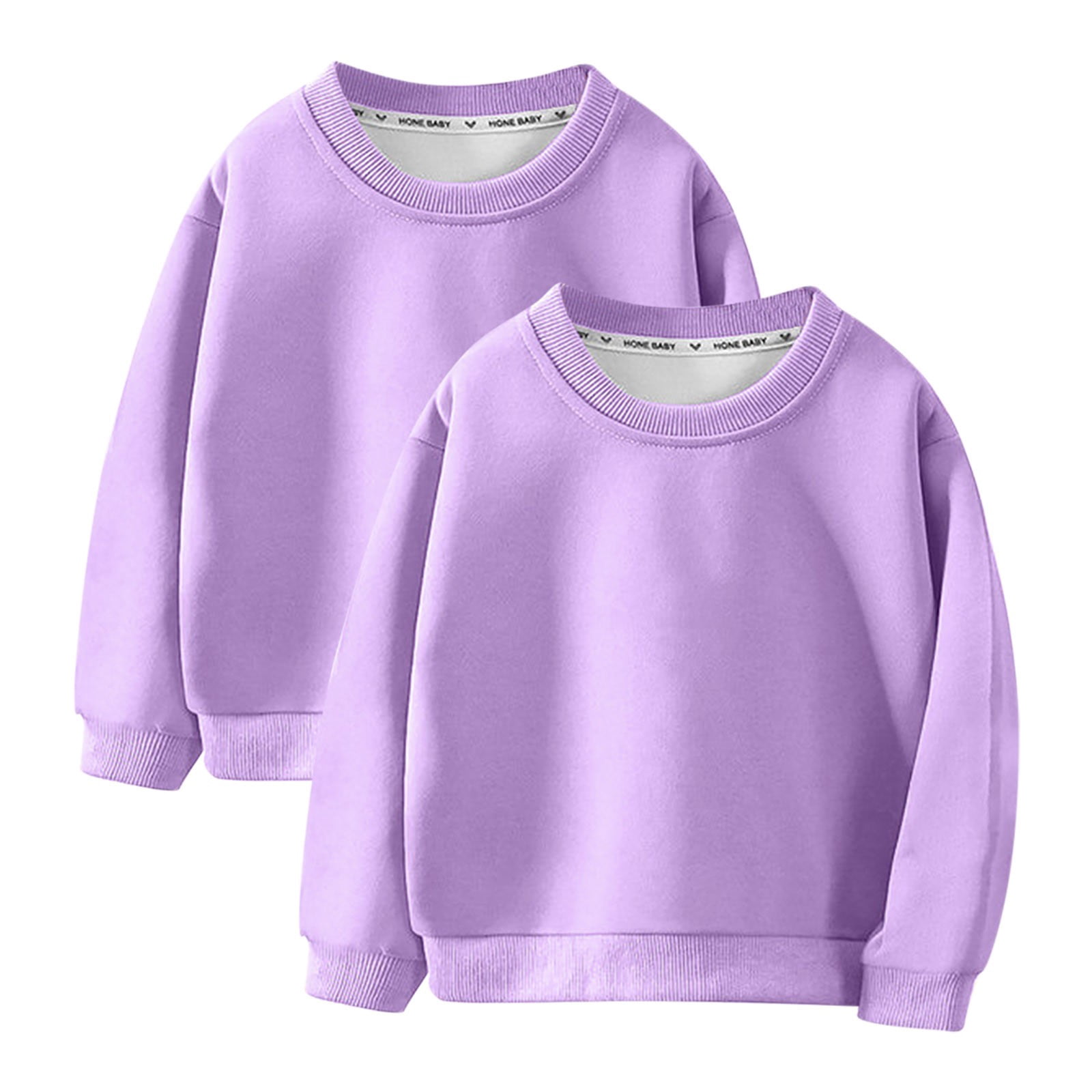 Timegard Chandails Molletonnés pour Tout-Petits Garçons Filles 2 Pcs Couleur Unie Coton Chandail Ample Confortable à Manches Longues