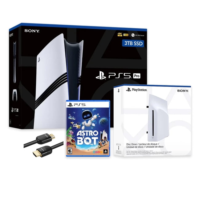 PlayStation 5 Pro Console SSD 3 To avec Lecteur de Disque, Manette Sans Fil et ASTRO BOT - CFI-7019 PS5 Pro