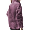 thumbnail image 3 of LUXUR Ladies Full Zip Sherpa Jackets Drawstring Holiday Overcoats Purple 3XL, 3 of 3