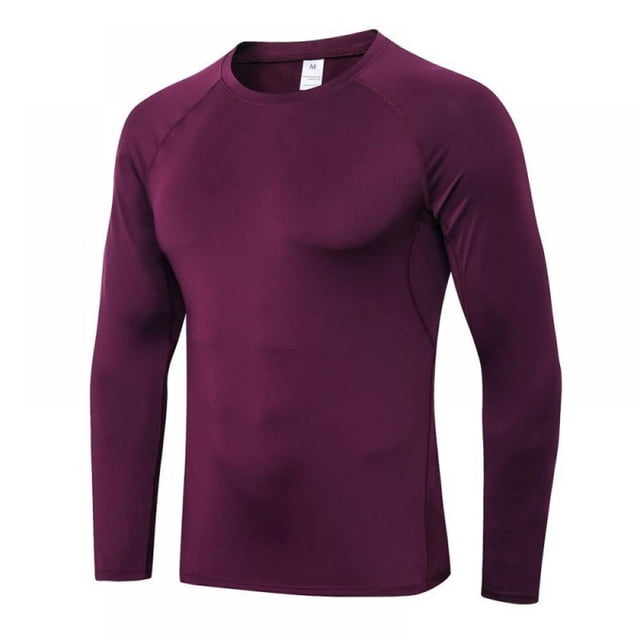 Men‘s Breathable Sweat-wicking+ Quick Dry Long Sleeve Compression Shirts Athletic Workout Shirt Water Sports Rash Guard