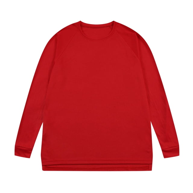 BADHUB Men's Long Sleeve Shirts Big & Tall Crew Neck Cotton Essential Pullover Athletic Performance Split Hem Sweatshirt Soft Causal Loose Top Spring Fall Deals L-5XL