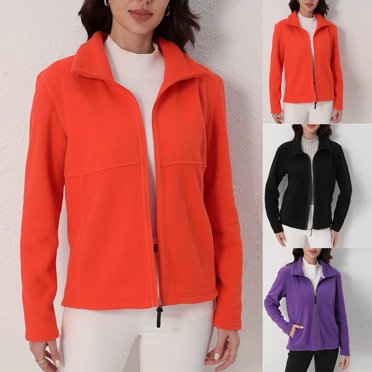 Yuyuzo Womens Fleece Jackets Winter Fall Zip up Soft Casual Loose Fitted Long Sleeve Coats Outwear with Pockets