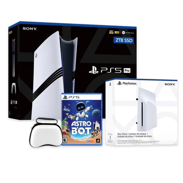 PlayStation 5 Pro 2TB SSD Console with Disc Drive, Wireless Controller and Case, ASTRO BOT - CFI-7019 PS5 Pro