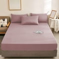 thumbnail image 1 of Qonioi Washed Cotton Bed Skirt, Polyester Single Bed Skirt with Anti-Slip, Multicolor Fitted Dust Ruffle for Bed Frame 200x150cm, 1 of 6