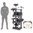 thumbnail image 3 of Yaheetech 67" H Multi Level Cat Tree with 2 Cat Condos and 1 Hammock, Dark Gray, 3 of 7