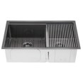thumbnail image 4 of Ancona 32” 60/40 Double Bowl Undermount Kitchen Sink with Grid and Roll-Up Mat, 4 of 9