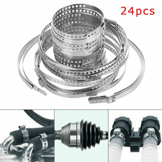 24pcs Car CV Boot Clamp Adjustable Stainless Steel Drive Shaft Axle Joint Clip