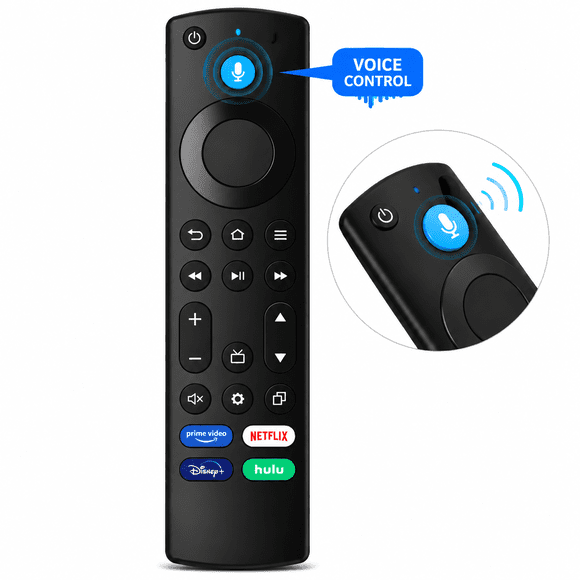 Replacement Remote for All Fire Series, TV Stick (HD, 4K, 4K Max, Lite), TV Cube and Omni, Insignia, Toshiba, Smart TVs, with Voice Control