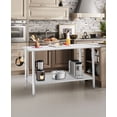 thumbnail image 2 of Table de Travail en Acier Inoxydable NSF - 60x24x35 Pouces - Tablette Inférieure Réglable, Support à Déchets Amovible, Bord Courbé, Sans Roulettes, Sans Dossier, pour Restaurant, Boulangerie et Garage, 2 of 8