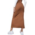 thumbnail image 1 of Slit Long Skirt, Bodycon Long Skirt Easy Matching Versatile  For Party Green,Red,Brownness,Brown,Black, 1 of 6