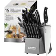 thumbnail image 1 of McCook MC25A Knife Sets,15 Pieces German Stainless Steel Kitchen Knife Block Set with Built-in Sharpener, 1 of 6