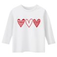thumbnail image 4 of PMVFHDE Hauts d'Été pour Filles T-Shirts Graphiques pour Filles Hauts d'Été Tendance Hauts pour Filles T-Shirt Robes pour Filles Imprimé de la Saint-Valentin Col Rond Fonctionnel Manches 3/4 T-Shirt Blanc, 9-10 Ans, 4 of 4