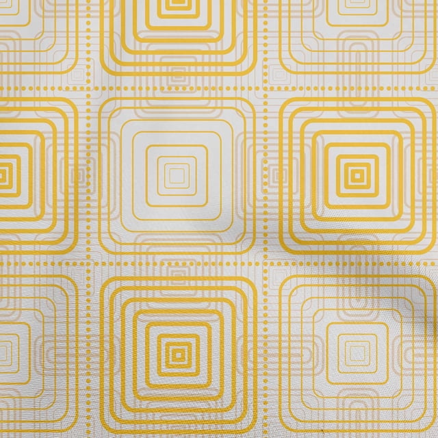 oneOone Georgette Viscose Mustard Yellow Fabric Geometric Sewing Craft Projects Fabric Prints By Yard 42 Inch Wide