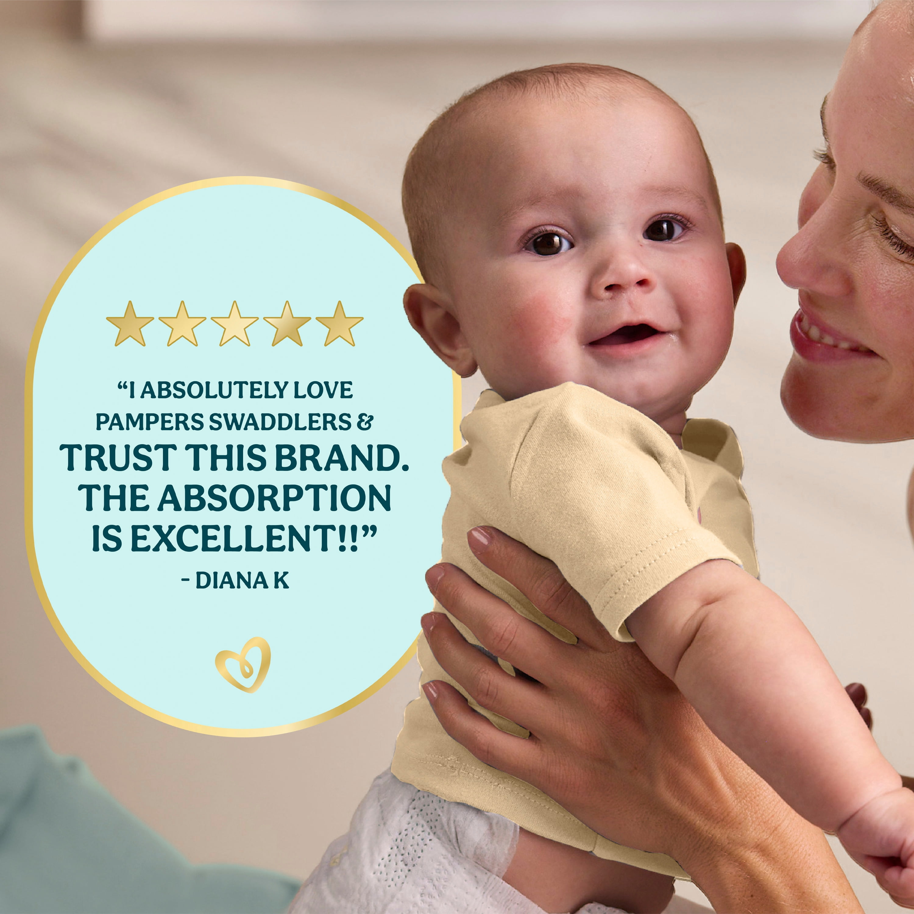Pampers Swaddlers Diapers, S2 (10-22 lbs), Count, Absorbent, Keeps Baby Dry and Comfortable