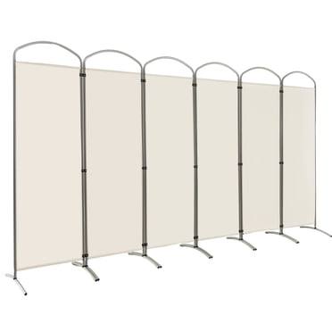 Costway Paravent Pliant à 6 Panneaux, Écran d'Intimité en Tissu de 6 Pi de Hauteur pour la Maison, Blanc