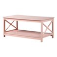 thumbnail image 1 of Pemberly Row Modern Coffee Table with Shelf in Pink Wood Finish, 1 of 6