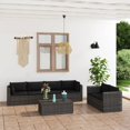 thumbnail image 1 of vidaXL Ensemble de Salon de Jardin 7 Pcs avec Coussins en Rotin Poly Gris, 1 of 5
