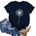 thumbnail image 2 of Chemises d'Été pour Femmes Manches Courtes Imprimé Tee Ample Col Rond Blouse Hauts d'Été pour Femmes Marine m, 2 of 5