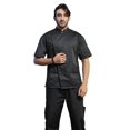 thumbnail image 3 of TOPTIE Veste de Chef Unisexe à Manches Courtes, Noire avec Côté en Maille, 3 of 8