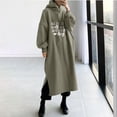 thumbnail image 1 of EGNMCR Robes de Fête pour Femmes Mode Femmes Imprimé Ample à Capuche Confortable Robe à Manches Longues, 1 of 4