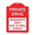thumbnail image 1 of SignMission A-DES-RW-1824-23272 Panneau de Série Designer 18 x 24 Po - Panneau de Conduite Privée - Résidents Seulement Pas à Travers la Rue, Rouge & Blanc, 1 of 1