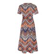 thumbnail image 4 of Ovzne Robes Grande Taille pour Femmes Courbes Robe pour Femme Mode Féminine Manches Longues Col Rond T-Shirt Imprimé Blouse Ample Robe Manches Courtes Imprimée Liquidation, 4 of 5