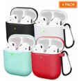 thumbnail image 1 of Étui Compatible pour AirPods, Étui en Silicone, Peau Protectrice pour Apple AirPods 1 2 (Lot de 4), 1 of 7